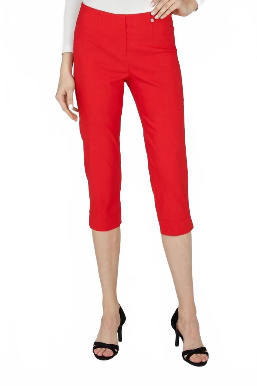 NEW ROBELL marie crop trousers in red